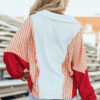 Autumn Striped Oversized Sweatshirt