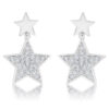 Bianca 0.5ct CZ Rhodium Star Drop Earrings