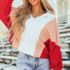 Autumn Striped Oversized Sweatshirt