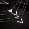 Marble Chevron Double Layer Necklace