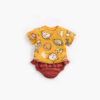 Baby Girl Cartoon Print O-Neck T-Shirt Combo Ruffle Shorts Sets In Summer